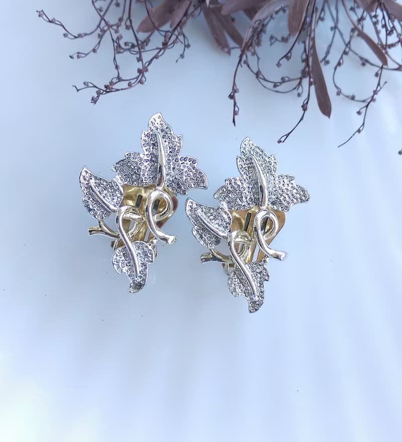 Vintage Jewelry SARAH COV Plain and Fancy 夾式耳環
