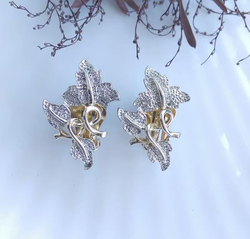 Vintage Jewelry SARAH COV Plain and Fancy 夾式耳環