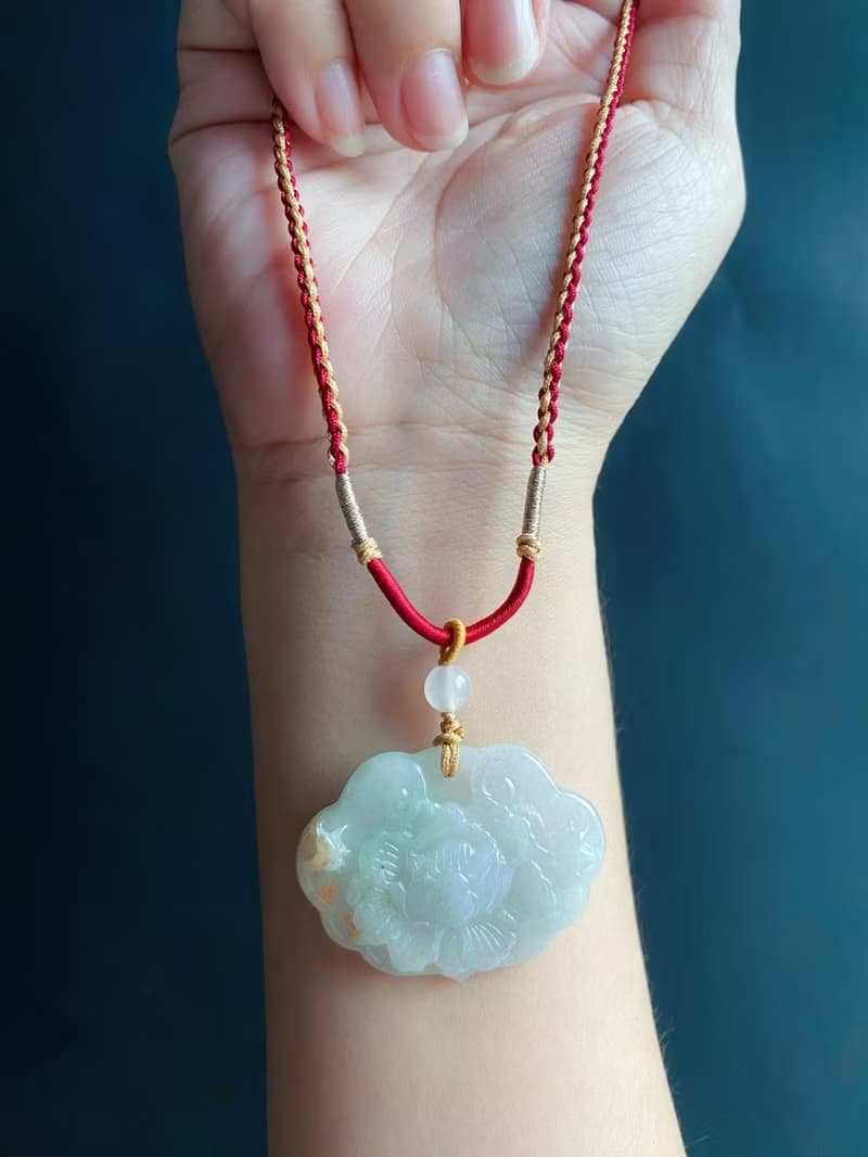 天然緬甸玉 翡翠 紅翡 牡丹花 吊墜 花開富貴 禮物 項鍊 花中之王