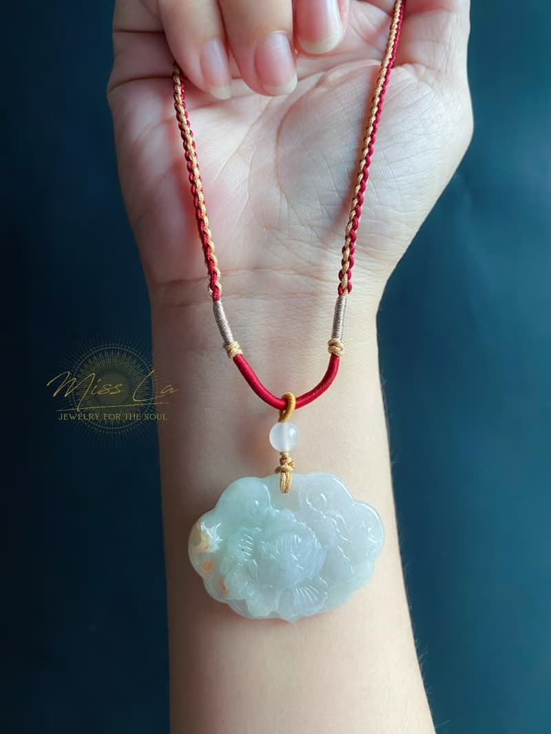 天然緬甸玉 翡翠 紅翡 牡丹花 吊墜 花開富貴 禮物 項鍊 花中之王