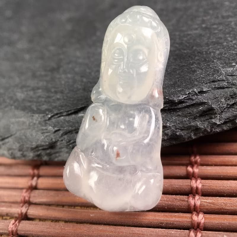 冰種灑金翡翠寶寶佛 | 天然緬甸玉翡翠A貨 | 送禮