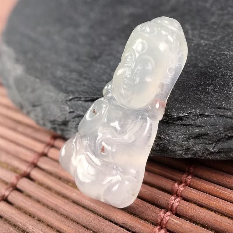冰種灑金翡翠寶寶佛 | 天然緬甸玉翡翠A貨 | 送禮