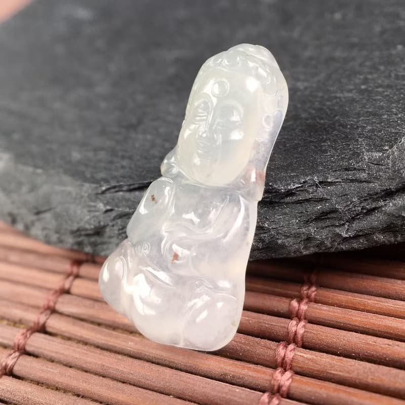 冰種灑金翡翠寶寶佛 | 天然緬甸玉翡翠A貨 | 送禮