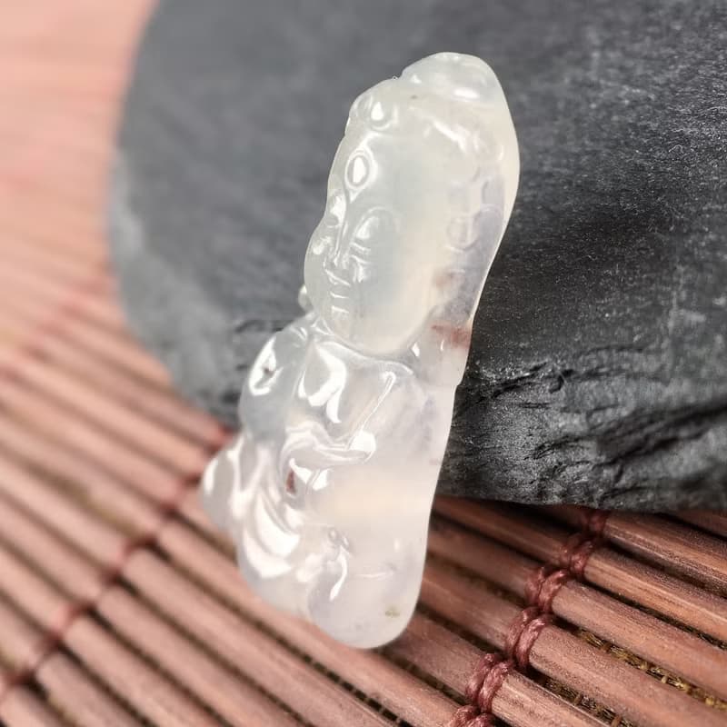 冰種灑金翡翠寶寶佛 | 天然緬甸玉翡翠A貨 | 送禮