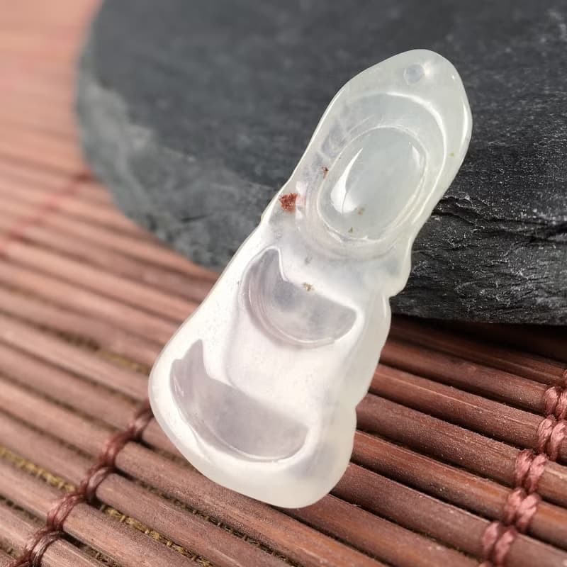 冰種灑金翡翠寶寶佛 | 天然緬甸玉翡翠A貨 | 送禮