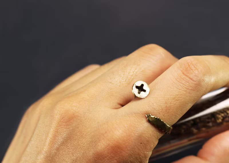 實物系列-女釘黃銅戒