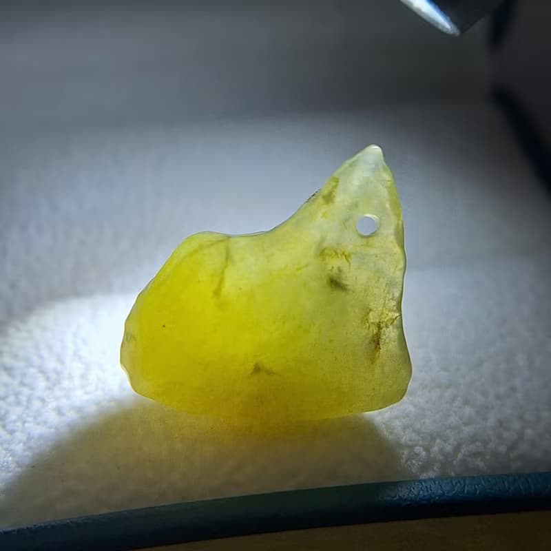 冰種起膠黃翡原石 無事牌吊墜牌件 | 天然緬甸玉A貨翡翠