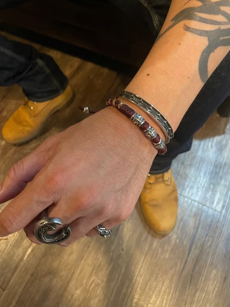 蓮生系列【連紋卍字】 五色線手繩/925純銀/吉祥祝福・能量守護