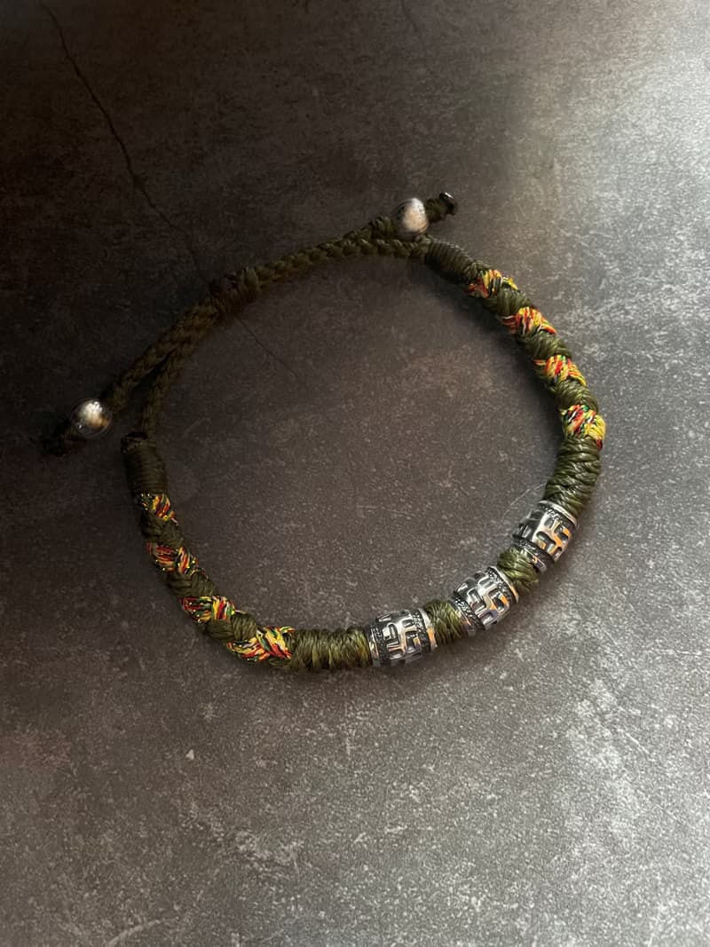 蓮生系列【連紋卍字】 五色線手繩/925純銀/吉祥祝福・能量守護