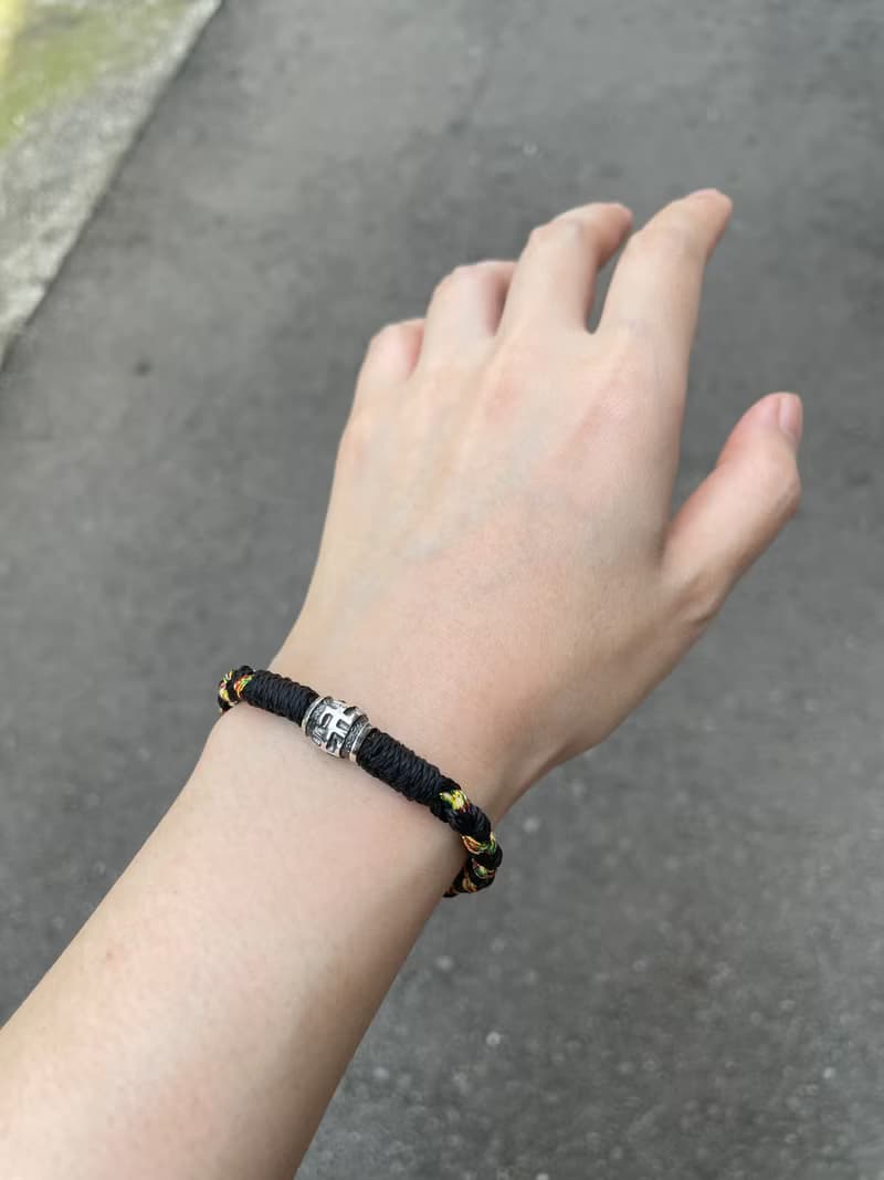 蓮生系列【連紋卍字】 五色線手繩/925純銀/吉祥祝福・能量守護