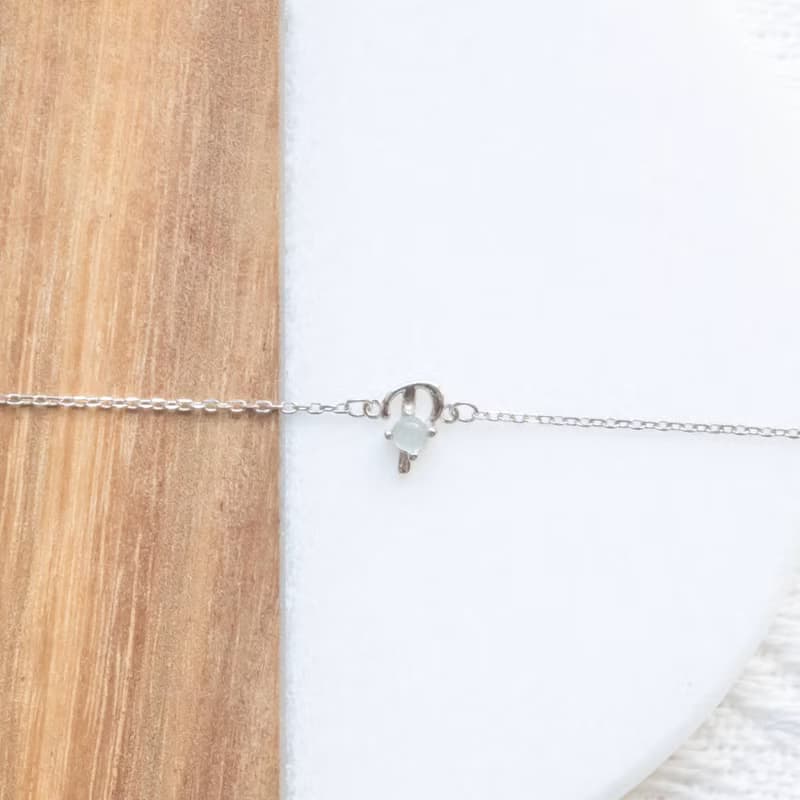 天然石925純銀英文字母水晶手鍊 P