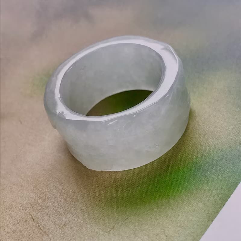 冰種翡翠山水玉戒 | 國際17圍| 天然緬甸玉翡翠A貨 | 送禮