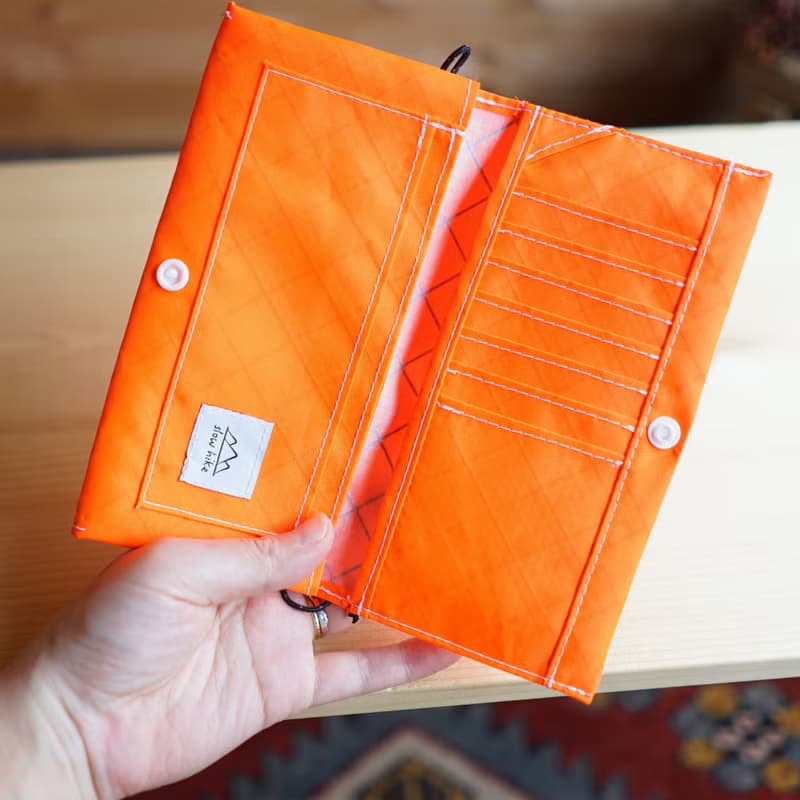 選べるカラー・ぺたんこロングウォレット/アウトドア・キャンプ・登山・超軽量・薄い長財布・ミニ財布・防水・slowhike・LW-01