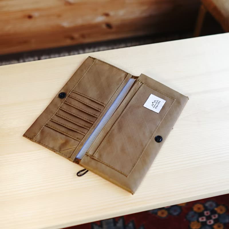 選べるカラー・ぺたんこロングウォレット/アウトドア・キャンプ・登山・超軽量・薄い長財布・ミニ財布・防水・slowhike・LW-01