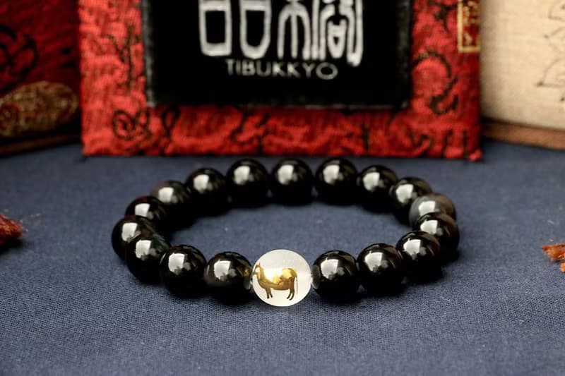 原礦無染色黑曜石手珠 10mm 生肖珠 牛轉乾坤手鍊 生肖手鍊 佛珠