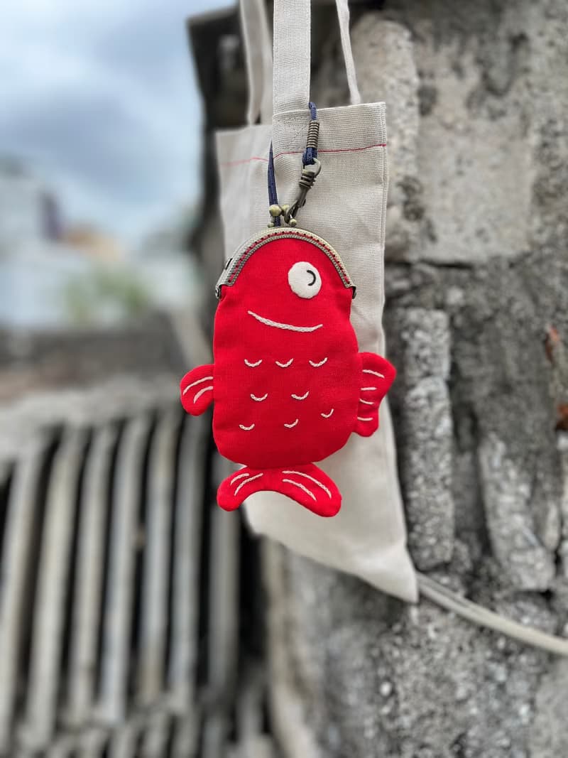 造型口金key包/印章包/零錢包-紅金魚款