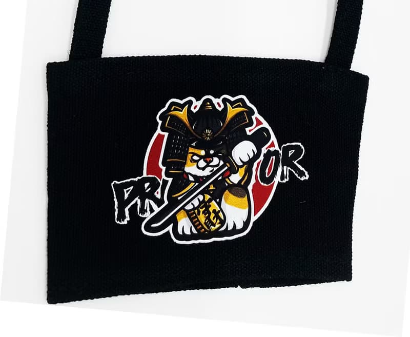 武士招財貓 環保杯套 手提杯套 飲料杯提袋 帆布杯套