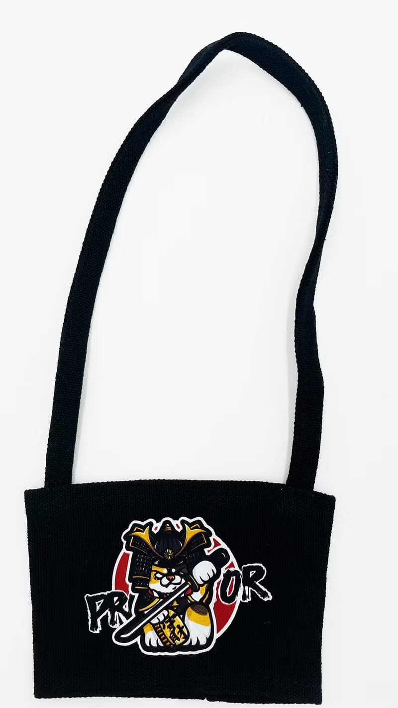 武士招財貓 環保杯套 手提杯套 飲料杯提袋 帆布杯套