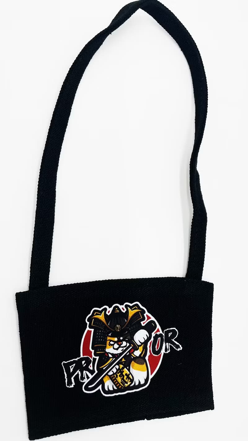 武士招財貓 環保杯套 手提杯套 飲料杯提袋 帆布杯套