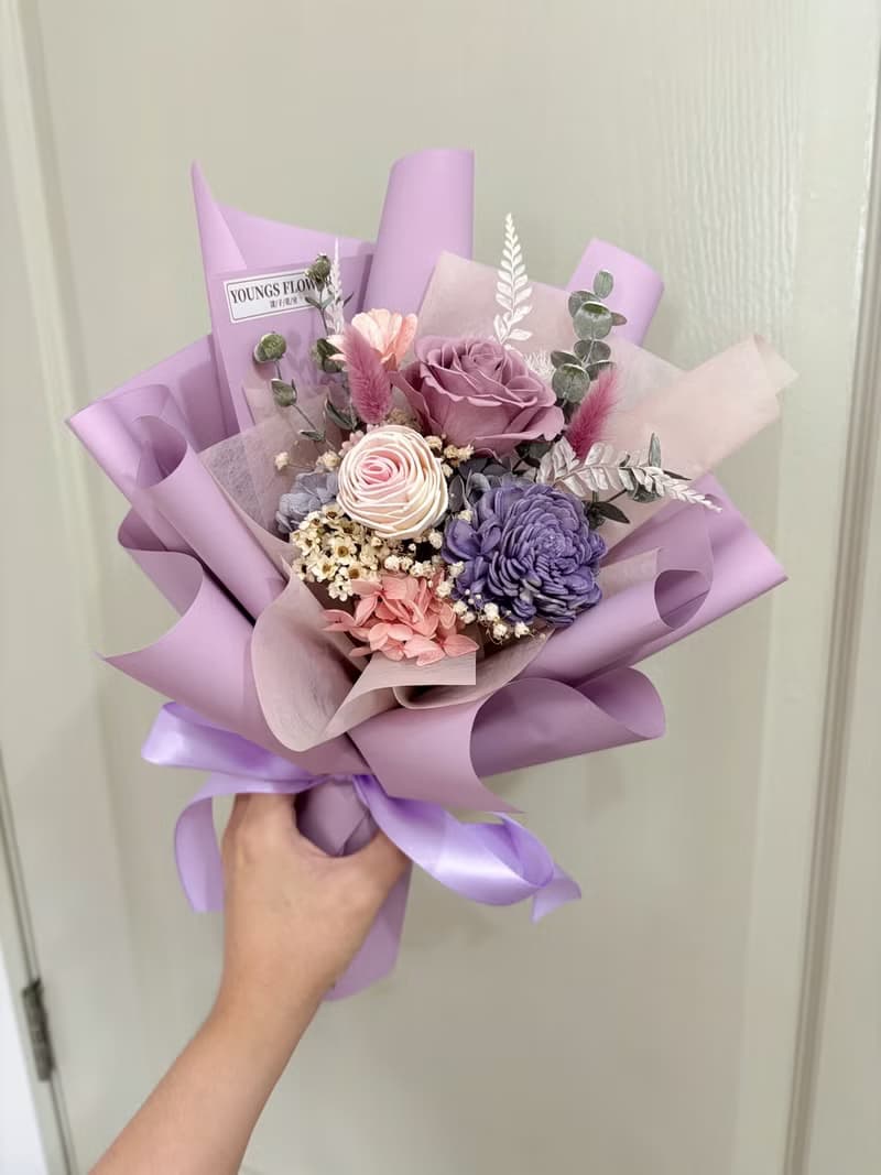 教師節禮物 紫丁香玫瑰花束