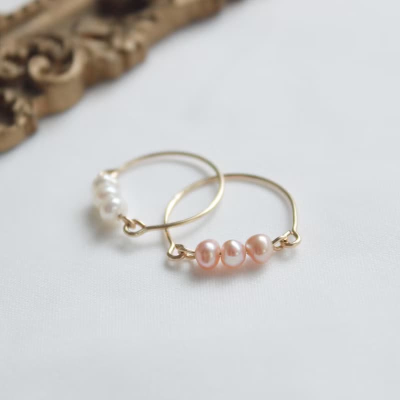 淡水珍珠戒指 14kgf 淡水珍珠 14K包金戒指