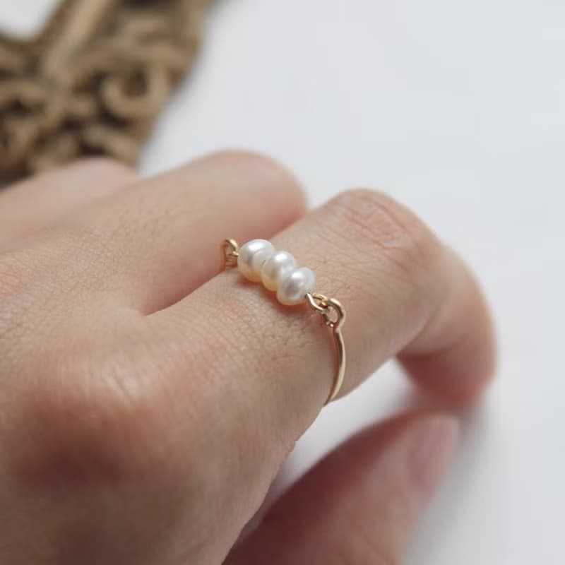 淡水珍珠戒指 14kgf 淡水珍珠 14K包金戒指