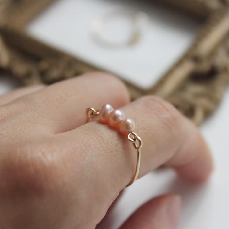 淡水珍珠戒指 14kgf 淡水珍珠 14K包金戒指