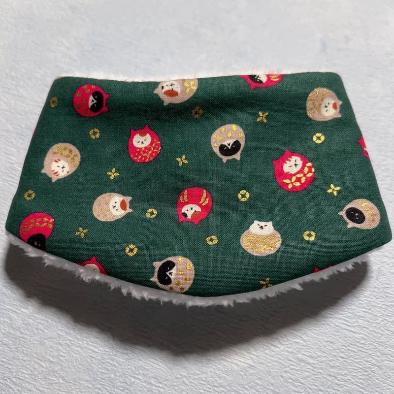 毛絨保暖寵物脖圍 寵物圍巾 -- 貓貓不倒翁(綠)