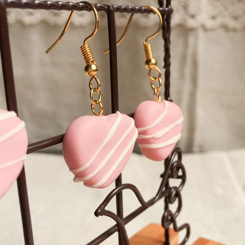 草莓巧克力 耳環 單耳