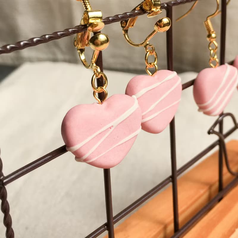 草莓巧克力 耳環 單耳