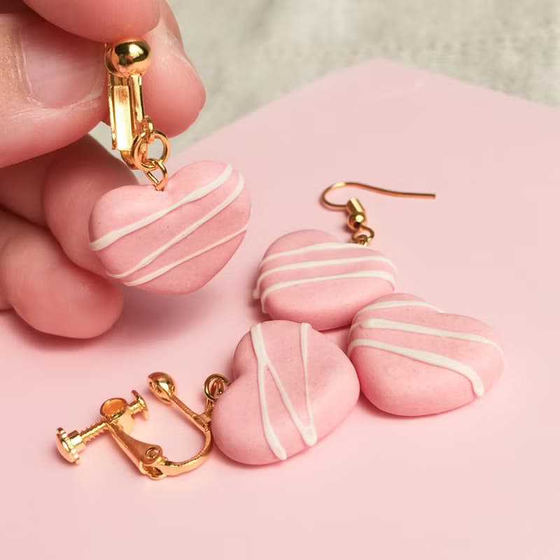 草莓巧克力 耳環 單耳