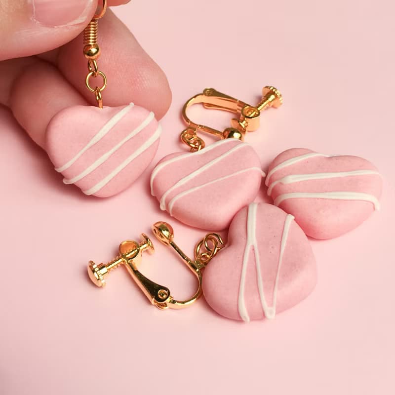 草莓巧克力 耳環 單耳