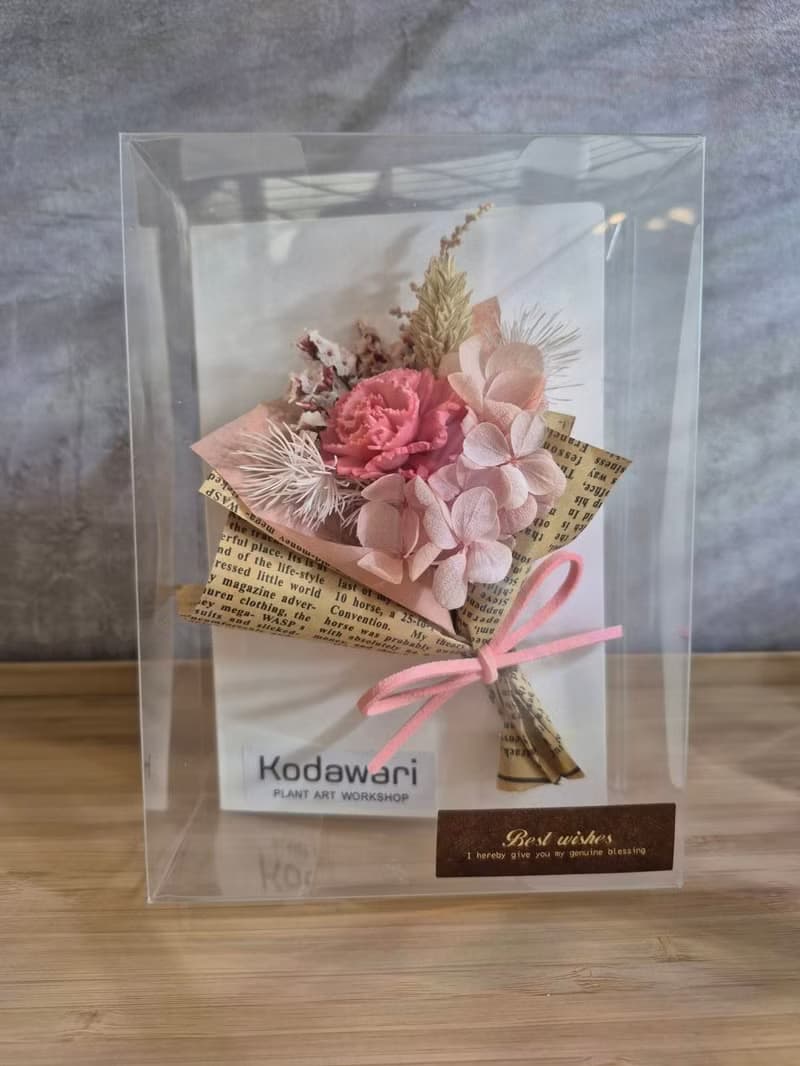 永生花束卡片 乾燥花束卡片 感謝小卡 母親節卡片 附盒裝