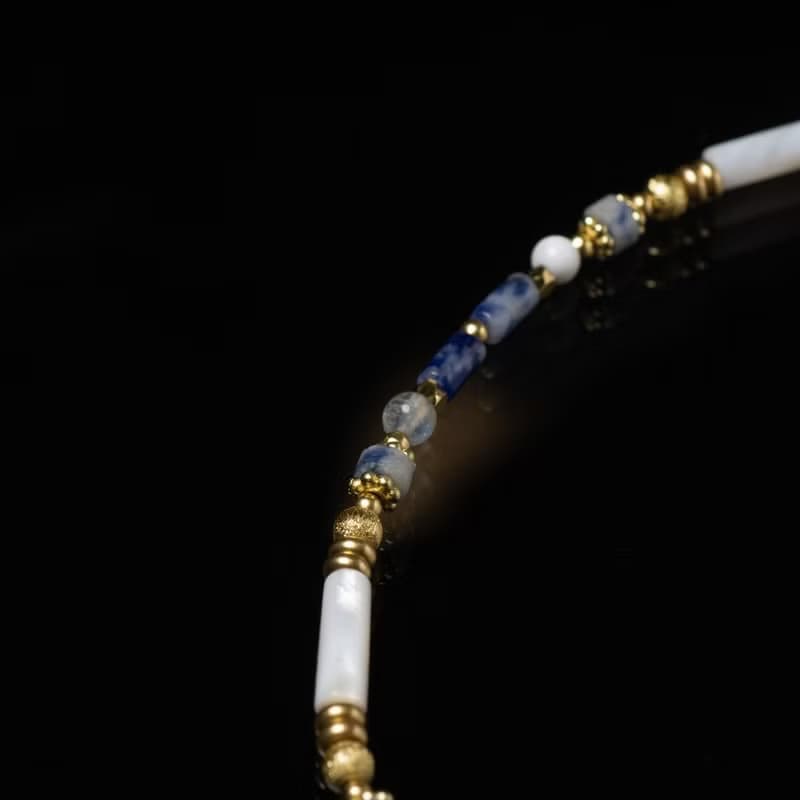 花木蘭白拖 l 蘇打石白月光珍珠項鍊 N0032