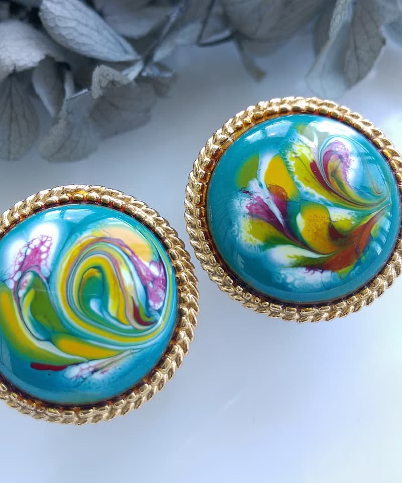 Vintage Jewelry 西洋古董飾品 FLORENZA  藝術風格 夾式耳環