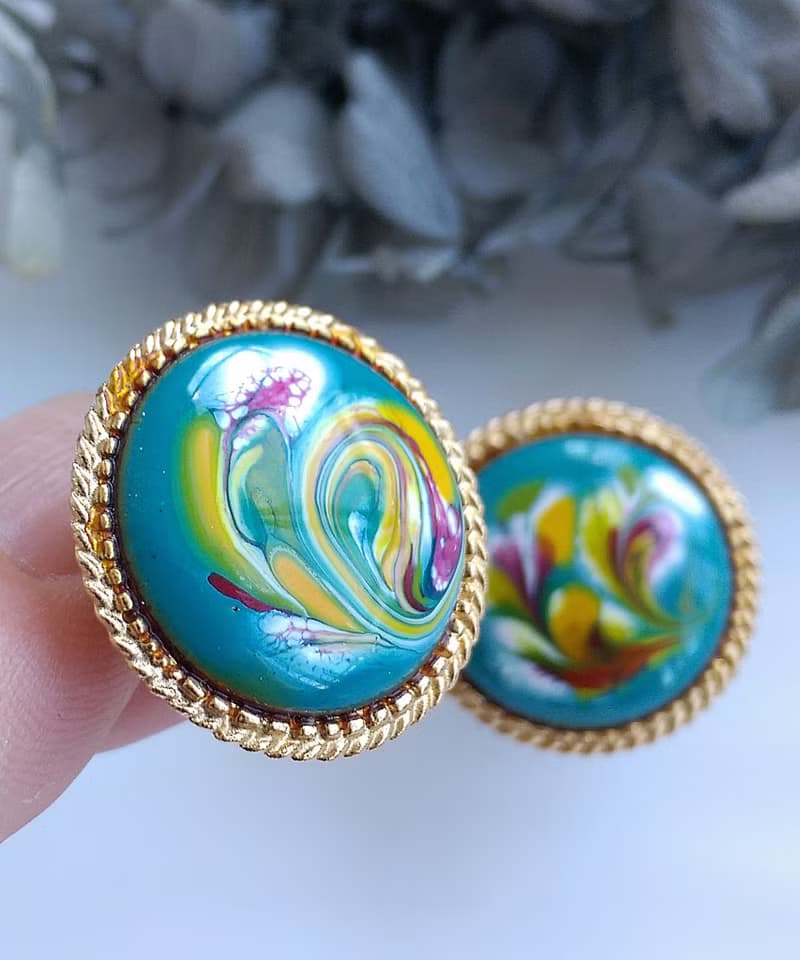 Vintage Jewelry 西洋古董飾品 FLORENZA  藝術風格 夾式耳環