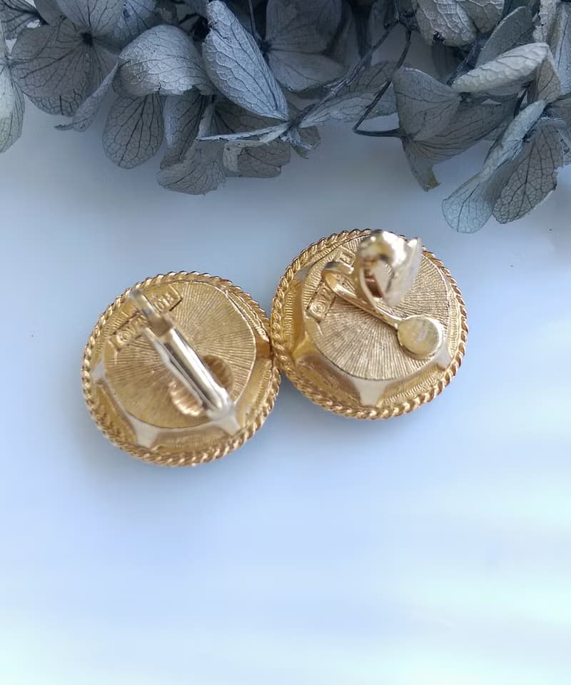 Vintage Jewelry 西洋古董飾品 FLORENZA  藝術風格 夾式耳環