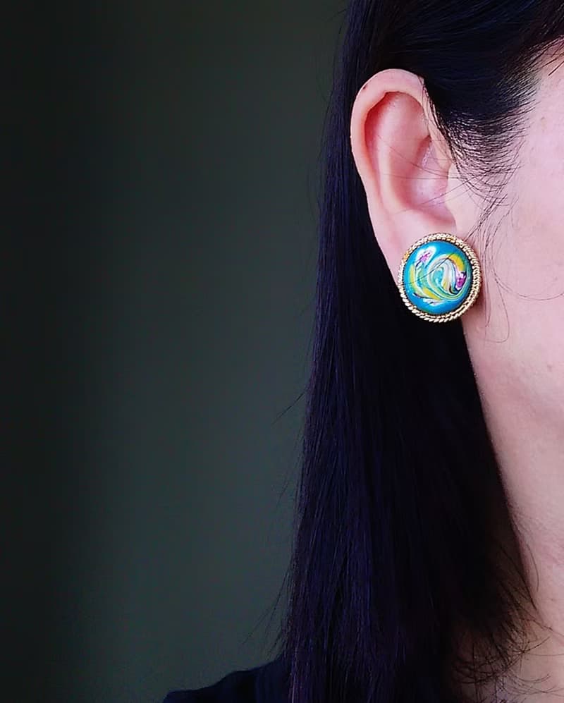 Vintage Jewelry 西洋古董飾品 FLORENZA  藝術風格 夾式耳環