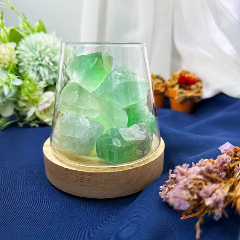 【MU工坊】淺綠螢石擴香石/水晶擴香燈/碎石/室內香薰/淨化小夜燈