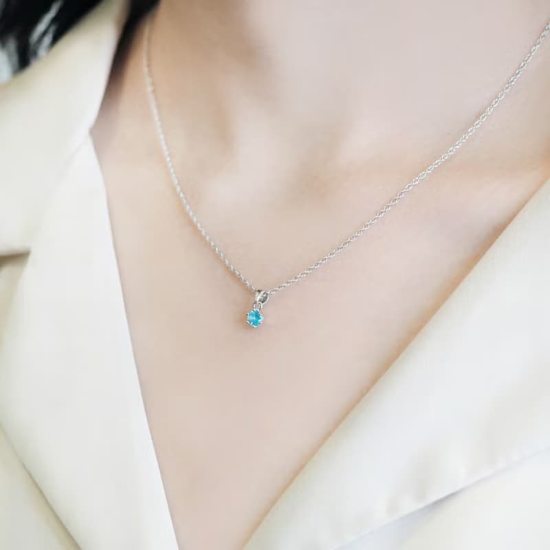 太陽雨 | 磷灰石 / 單鑽爪鑲 / 單件款 | 天然寶石項鍊/手鍊