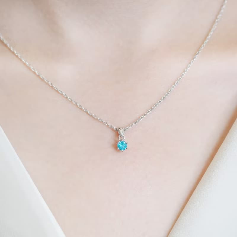 太陽雨 | 磷灰石 / 單鑽爪鑲 / 單件款 | 天然寶石項鍊/手鍊