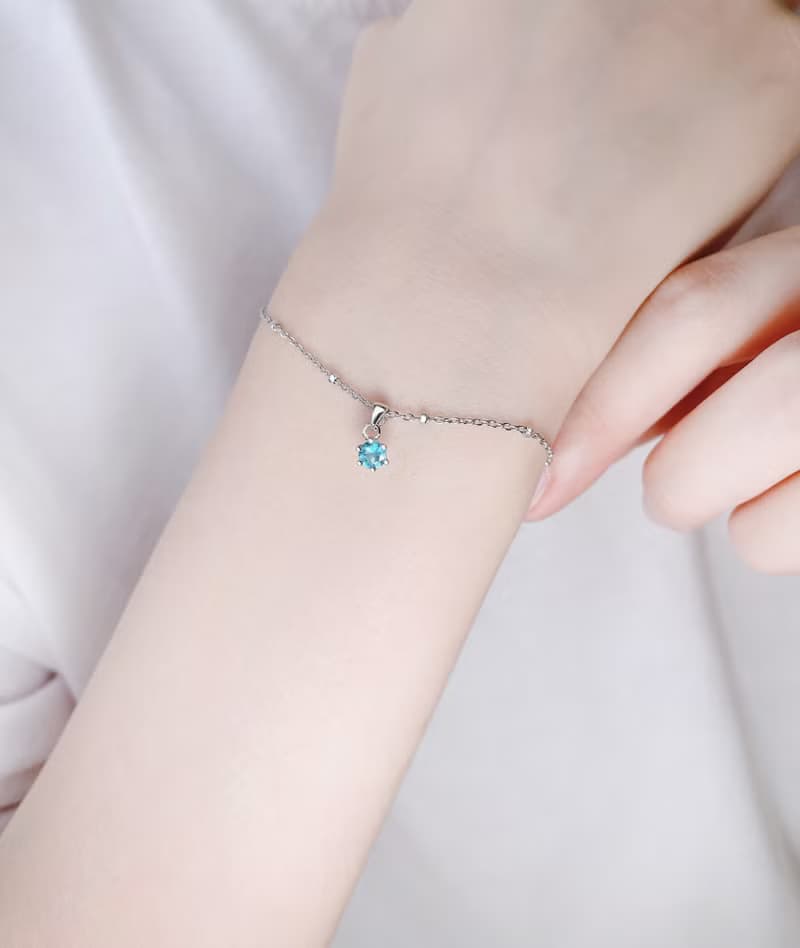 太陽雨 | 磷灰石 / 單鑽爪鑲 / 單件款 | 天然寶石項鍊/手鍊