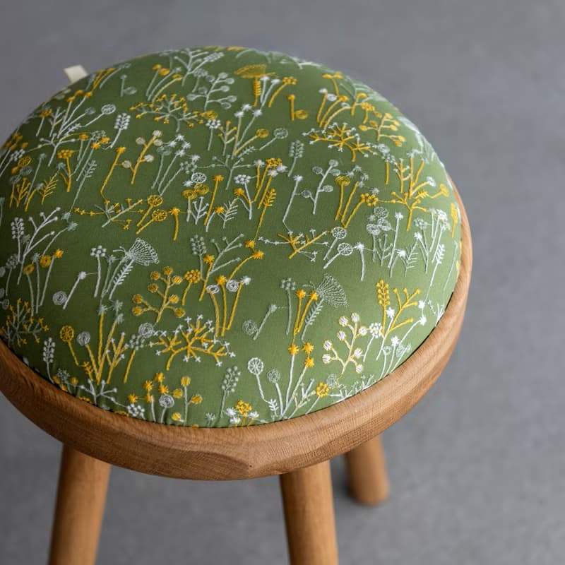 TOMO - 碰皮 /刺繡花-綠/ 椅子 椅凳 餐椅 送禮 家具