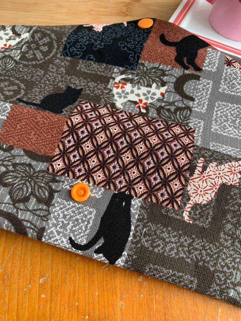 文青風環保筷袋  和風貓咪  手作餐具袋.交換禮物.