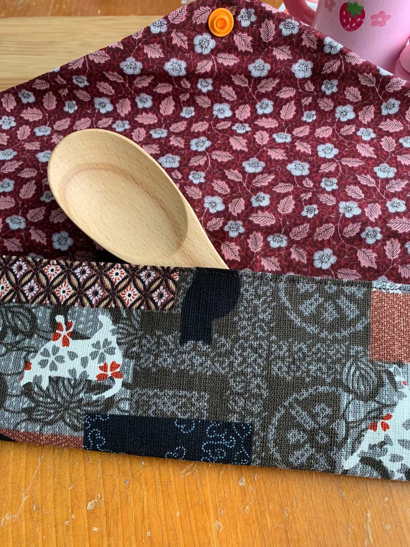 文青風環保筷袋  和風貓咪  手作餐具袋.交換禮物.