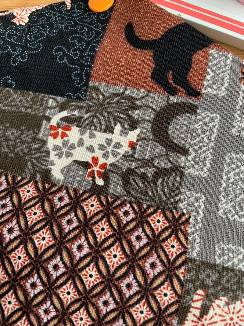 文青風環保筷袋  和風貓咪  手作餐具袋.交換禮物.