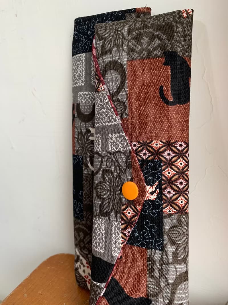 文青風環保筷袋  和風貓咪  手作餐具袋.交換禮物.