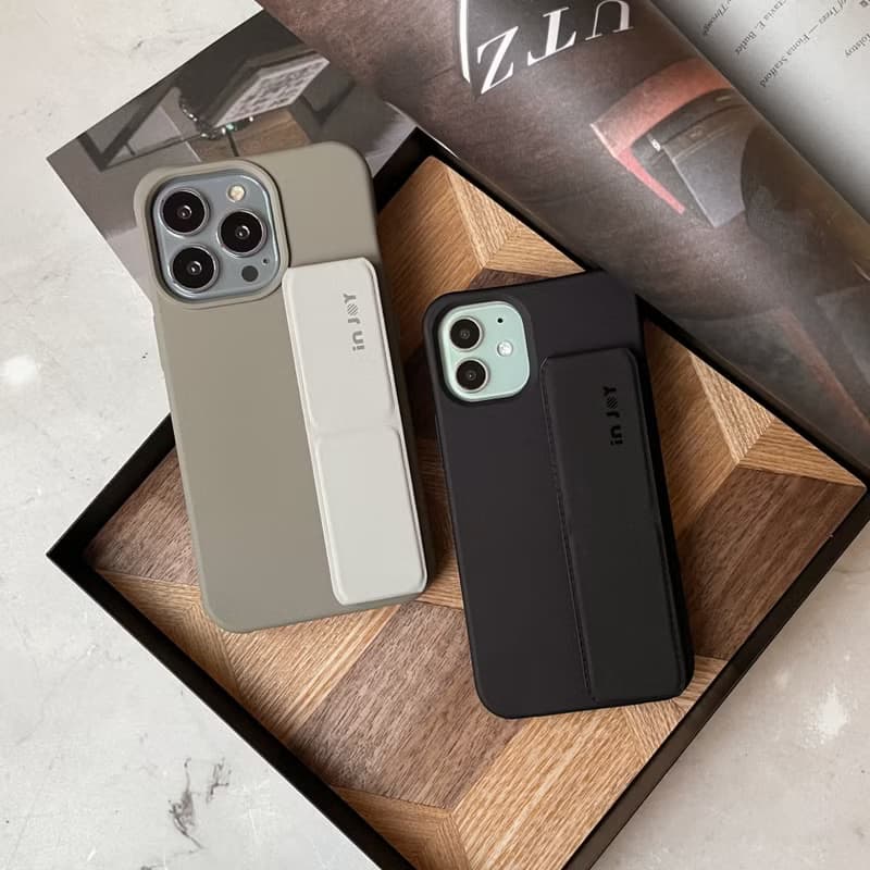 【手機掛繩】可拆式 Urban Basic 經典黑 iPhone 手機支架 背繩殼
