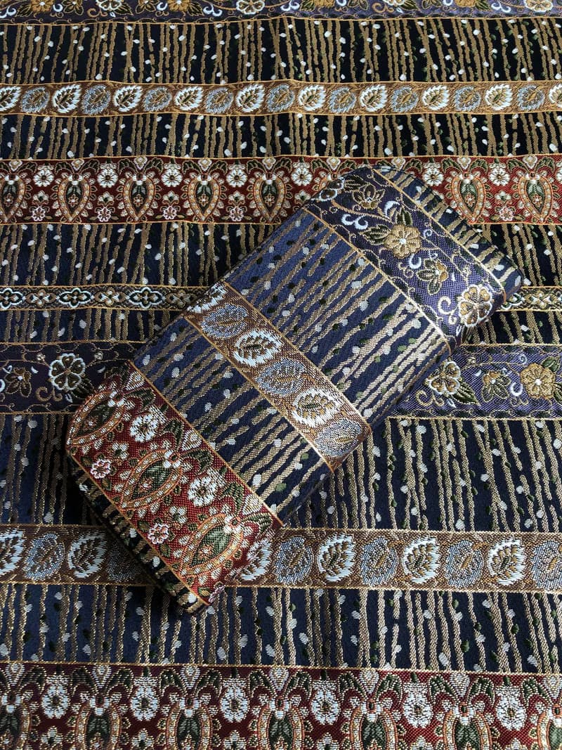 京西陣金襴錦織【古典金錦邊條】-長夾/皮夾/零錢包/禮物