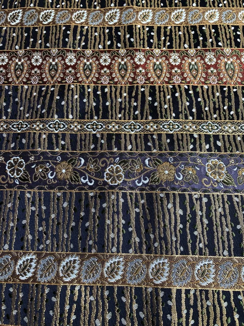 京西陣金襴錦織【古典金錦邊條】-長夾/皮夾/零錢包/禮物